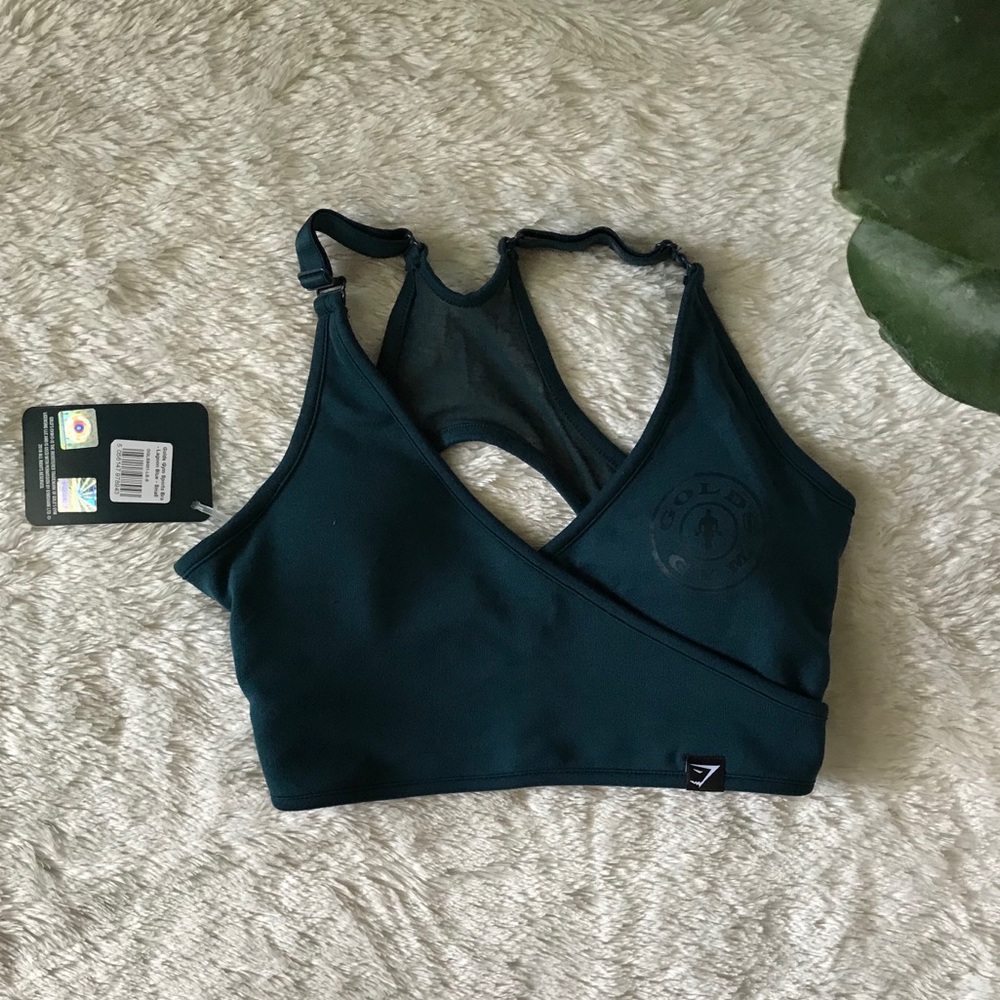 Gymshark Lagoon Blue Gold’s Gym Sports Bra Small